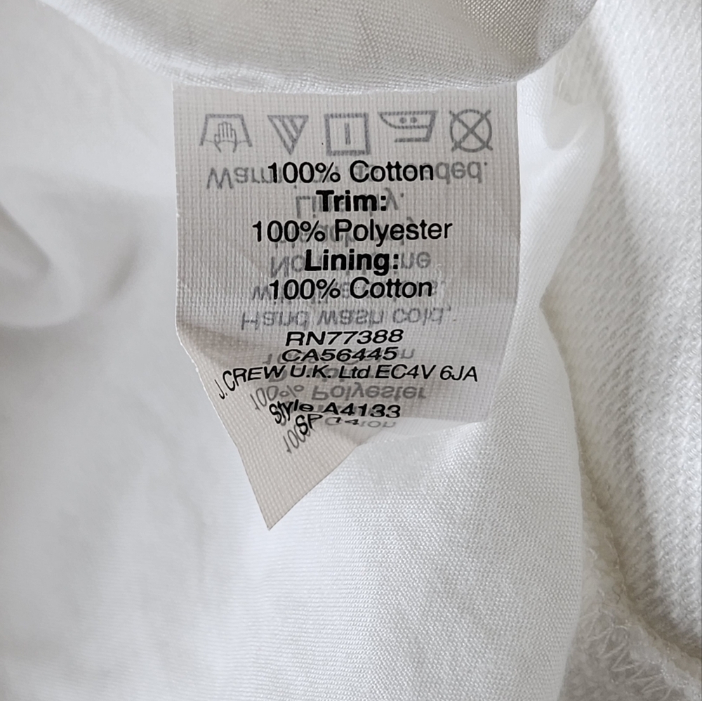 J. Crew Factory women's white cotton embroidered lace trim shift casual dress 8 - Picture 9 of 10